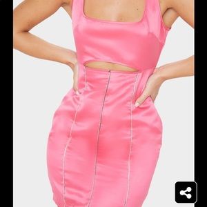 Hot Pink Cut Out Bodycon Dress